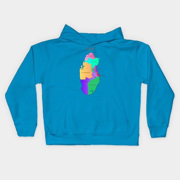 Map of Qatar with municipalities. Political map. Vector Kids Hoodie by Mashmosh